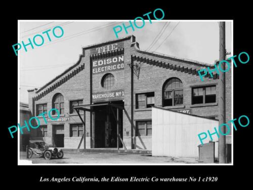 OLD HISTORIC PHOTO LOS ANGELES CALIFORNIA EDISON ELECTRIC Co WAREHOUSE c1920 - Foto 1 di 1