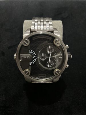 Diesel Mens Watch Little Daddy DZ-7259 Silver S.Steel VGC DZ7259
