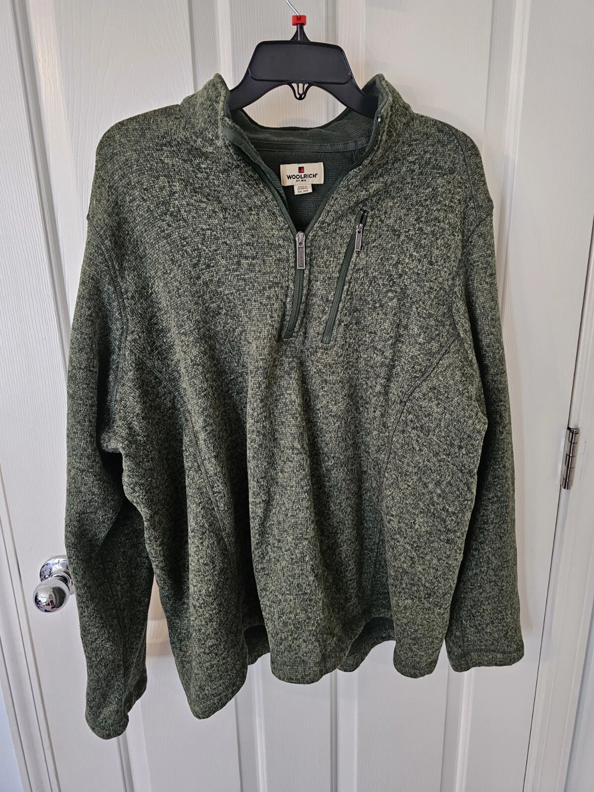Woolrich Sweater Adult XXL Green Zip Sweatshirt Pullover Mens