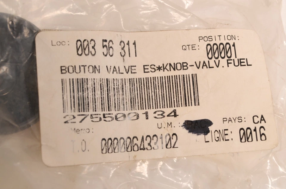 Genuine Sea-Doo Fuel Knob Black for GTI GTS 96 + more | 275500134 - Image 2 of 2