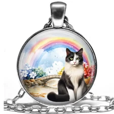 Personalized ANY CAT BREED OR COLOR  Necklace Rainbow Bridge Pet Loss Memorial