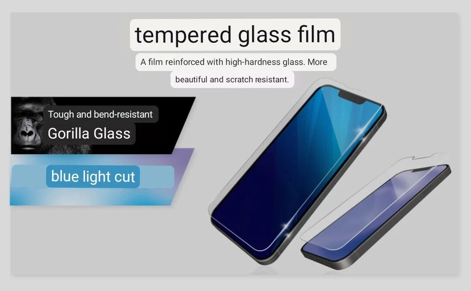 Glass Film 10H iPhone 14/13/13 Pro Elecom JAPAN Set of 2 Shockproof ZEROSHOCK - Image 4 of 4