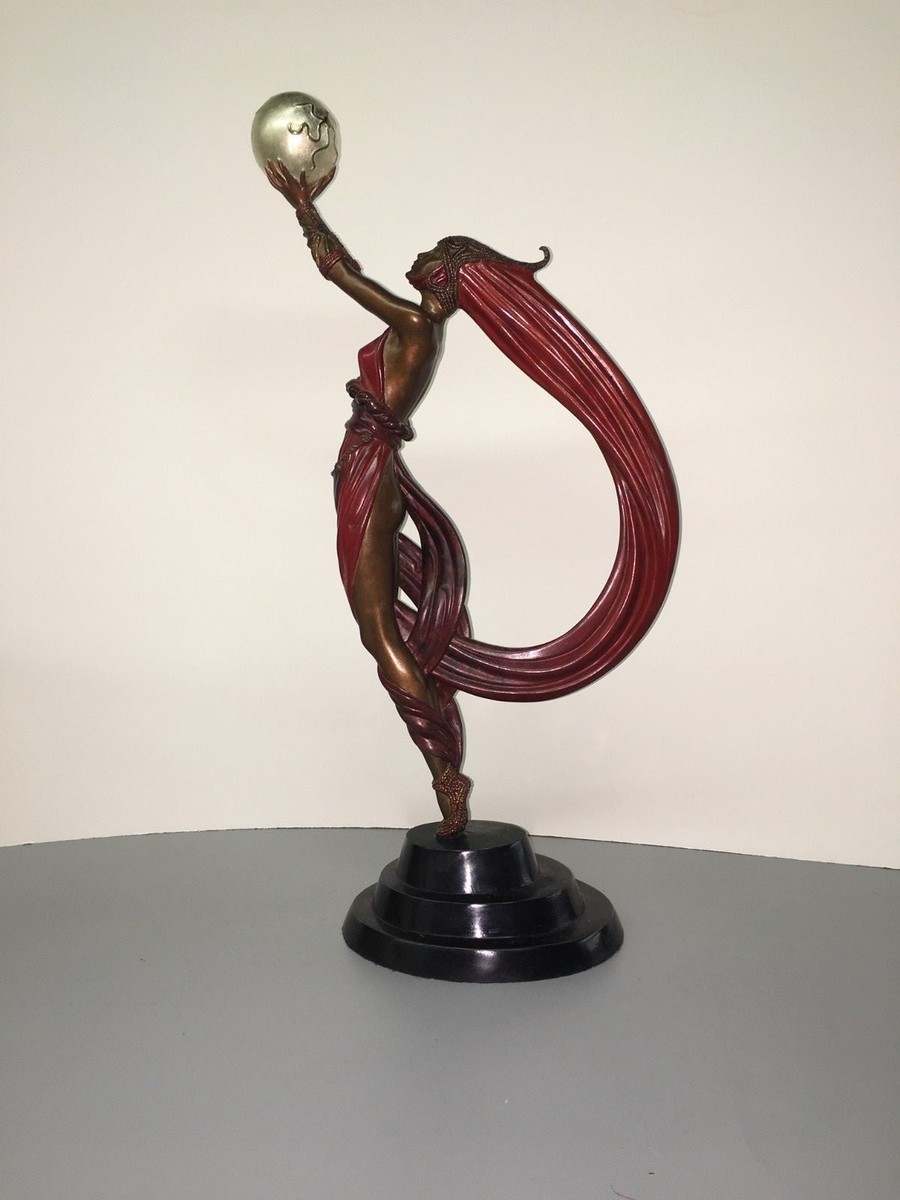 アート・デザイン・音楽 ERTE SCULPTURE Rare Erte Bronze Sculpture “Elegance” Art Deco Limited