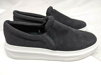 SHOES BLACK FAUX SUEDE LOAFERS | eBay