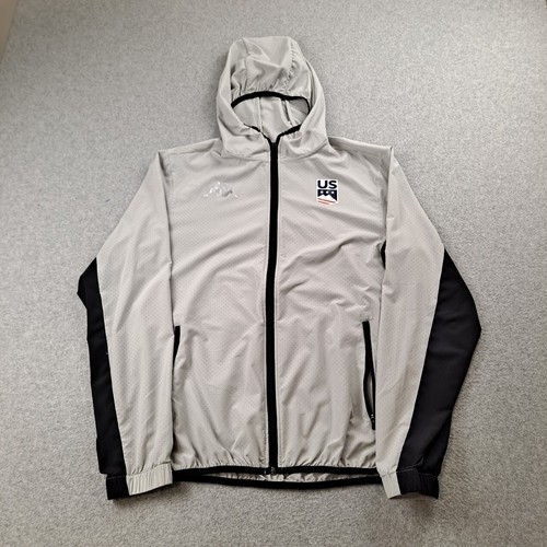 Kappa Jacke Herren M grau USA Ski Team Kombat Training Full Zip Hoodie leicht