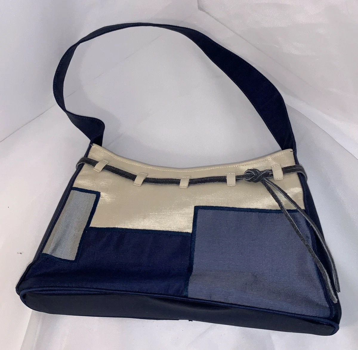 Navy and cream bag sale
