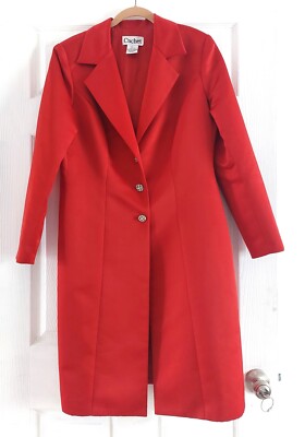 Vintage Cache Satin Trench Coat Size Large Y2K Rhinestone Buttons