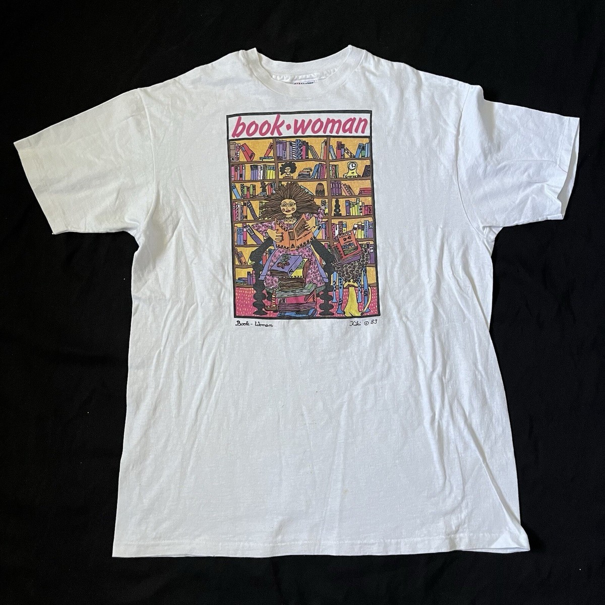 Women's T-Shirts [Out of Print] Queen of Books Ringer Tee (White/Black) (Womens) Queen of Books unisex ringer t-shirt — Out of Print