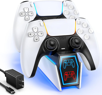 PS5 Charging Station, Fast Charging PS5 Controller Charger with 5V/3A AC Adapter