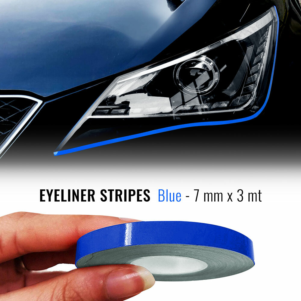 Stripes Strisce Adesive Eyeliner per Fari Auto Blu 7 mm x 3 mt