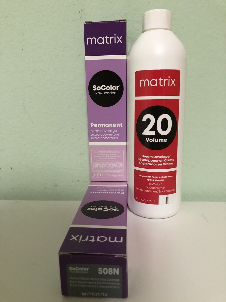 TWO 508N MATRIX SOCOLOR HAIRCOLOR PLUS ONE 16oz DEVELOPER NEW! | eBay