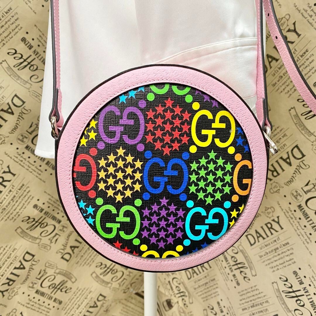 GUCCI GG Multicolor Star Circle Crossbody Bag Women Logo GUCCI GG Multicolor Star Circle Crossbody Bag Women Logo