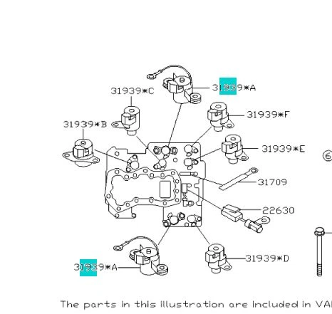Transmisión solenoide de control de transmisión automática SUBARU 31939AA191 automática OEM genuina Foto 2 de 2