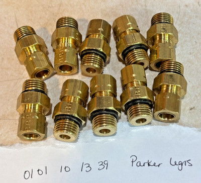 10 NEW Parker 0101 10 13 39 Brass Compression Fittings (H2)