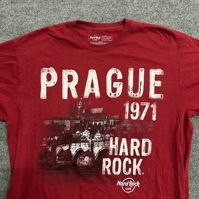 Hard Rock Cafe T-Shirt Mens Size XL Red Prague Graphic Print Cotton Tee