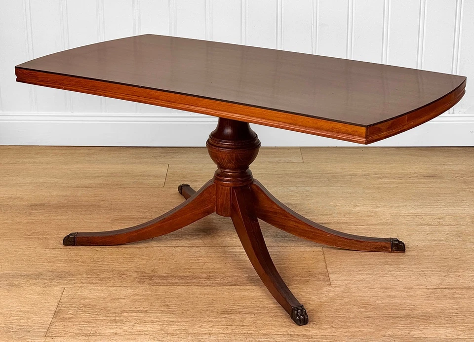 Винтажный грузинский прикроватный столик из красного дерева с пьедесталом для коктейлей - Изображение 3 из 4