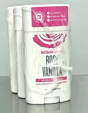 3X Schmidt’s ROSE + VANILLA  Natural Deodorant - 2.65 oz, 75 g (#m1)