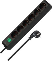 Brennenstuhl Steckdosenleiste 6-Fach 1,5M Kabel Black Mehrfachsteckdose Schalter
