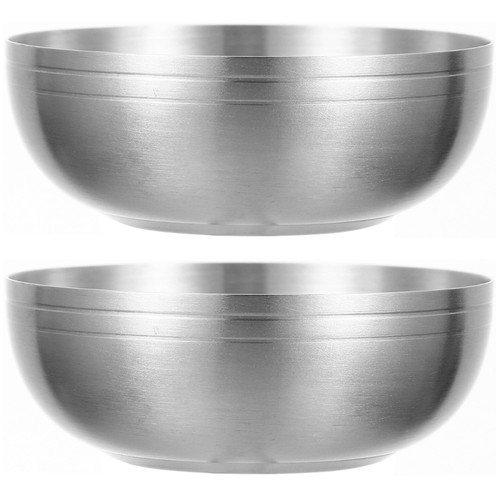 2 Count Stainless Steel Rice Bowl Snack Bowls Convenient Roman Noodles