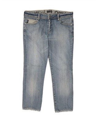 ARMANI Womens Graphic Cropped Jeans W29 L25 Blue AK02