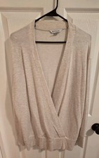 Women  s Athleta Purana V Neck Wrap Sweatshirt Beige Heather Size M