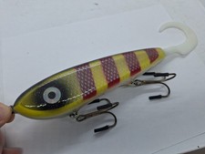 10" Hot Tails Jaw Jacker Squirrelly Red Bar Perch Glidebait Jerkbait Musky Lure