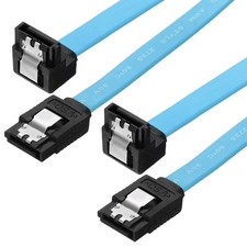 100cm SATA 3.0 Cable, 2 Pack Elbow Angled High Speed Data Cable, Blue