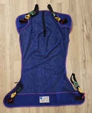 Medline Patient Lift Sling Mesh Blue with Multi-Color Straps