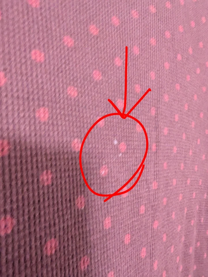 Cacique Thermal Sleepwear Top Women’s 14/16 Burgundy Polka Dot Long Sleeve A1 - Image 4 of 4