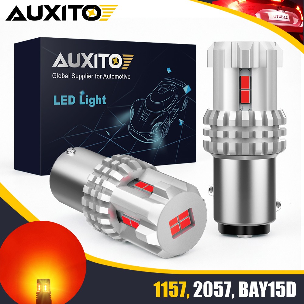 2x AUXITO 1157 2057 BAY15D LED Brake Light Bulbs 2200K Red Tail Lamps 12V Canbus