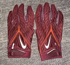 Nike Super Bad 6.0 Virginia Tech Hokies PE Game Worn Football Gloves Large