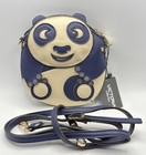 Victoria Collection Panda Crossbody Bag Blue Cream Novelty Handbag
