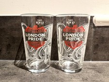 2 X New Fuller's London Pride Original Ale Beer 20oz Bitter Pint Glasses Pub Bar