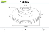 Valeo Bremsscheibe Vorne FüR Alfa Romeo Passend FüR Fiat Lancia Opel