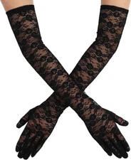 DIVINA VITAE Lace Gloves Women Tea Party Elegant Long Lace Gloves Mittens for Fo