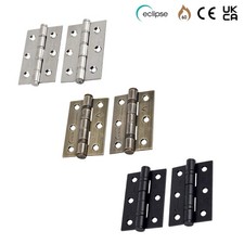 Internal Door Hinges Fire Rated Pair 76x52mm Ball Bearing Grade 11
