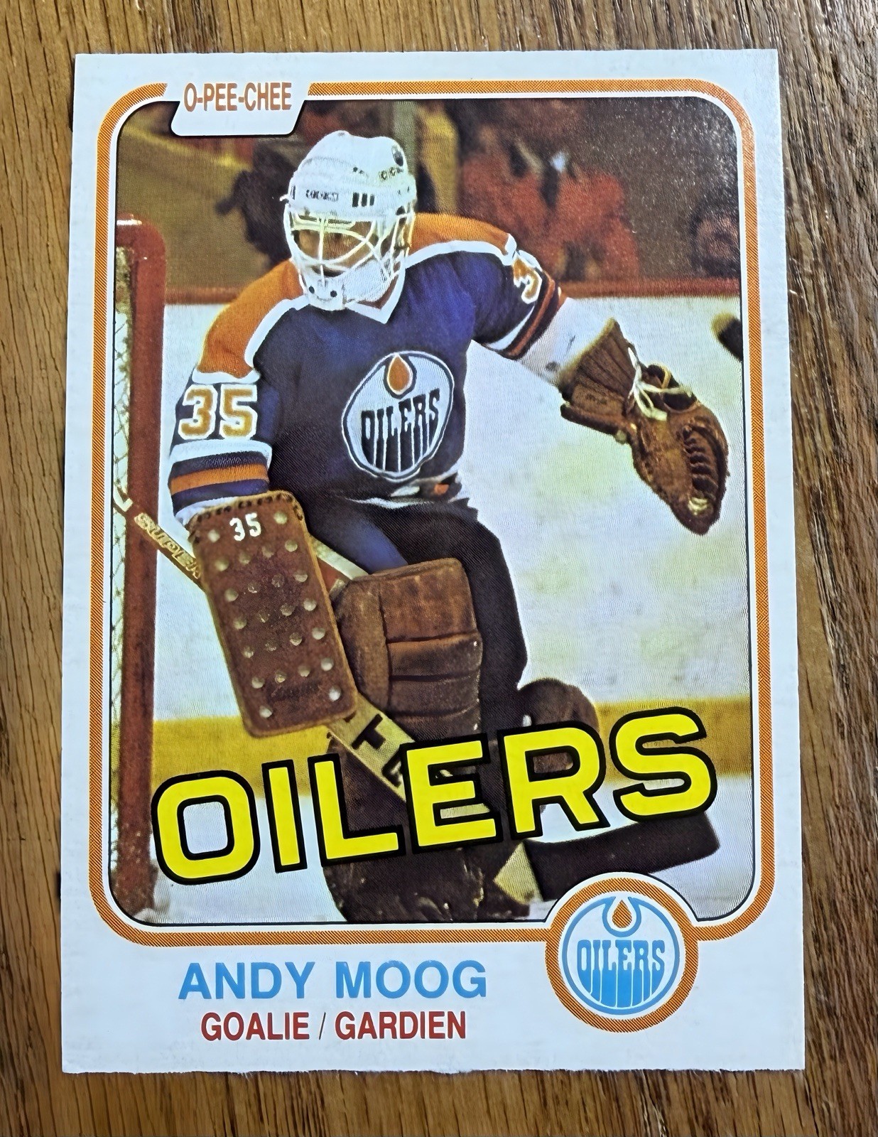 1981-82 O-Pee-Chee Hockey #120 ‘Andy Moog’ Edmonton Oilers ( RC ) “PACK~FRESH”