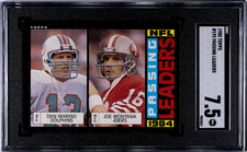 1985 Topps #192 Joe Montana Dan Marino 1984 Passing Leaders Graded Card SGC 7.5