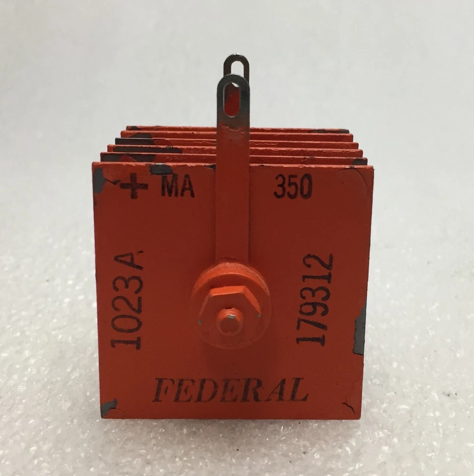 Rectificador de selenio tipo aleta federal vintage 1023A 179312 350 mA Foto 2 de 4