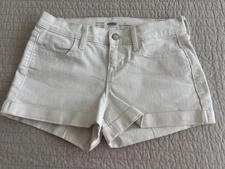 Blank NYC The Perry Mom Shorts 27 White Jean Denim Cuffed Head in the Clouds NWT