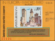 Romania Block 175 CSCE Conference Madrid 1980, ** / MNH