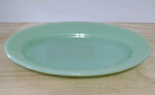 Vintage Fire King Jadeite Green Milk Glass Platter Service Serving Dish 9 Inch