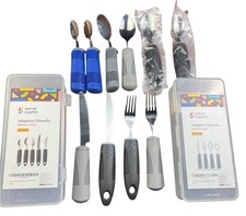 Adaptive Stainless Steel Utensils Set Of 10 With Ergonomic Handles For Easy Grip