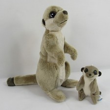 Meerkat Plush 1-Mom 8.5"  1-Baby 3.25" Beige Ikea SANDL PARE Stuffed Animal Toy