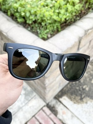 New Ray Ban Foldable Folding Wayfarer RB4105 4105 Black G15 Lens