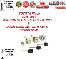FOR TOYOTA HILUX 05-15 IGNITION STARTER SWITCH LOCK & DOOR LOCK SET & 3 KEYS NEW