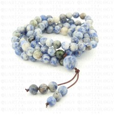 Sodalite 108 Mala Prayer Beads Tibetan Necklace Handmade Healing Buddhism UK