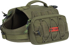 Dog Backpack for Hiking Nylon Dog Harness Backpack with Side Pockets for Large D