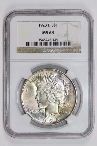 1923-D PEACE DOLLAR NGC MS63