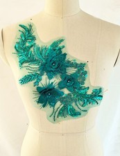 Handmade Beaded Appliques Embroidered Rhinestone Lace Beaded DIY Accessories